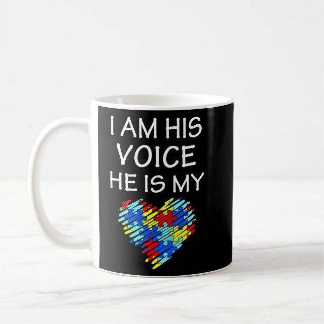 Autism Mamma Shirt Jag är hans talesman Ote Awaren Kaffemugg (Vänster)