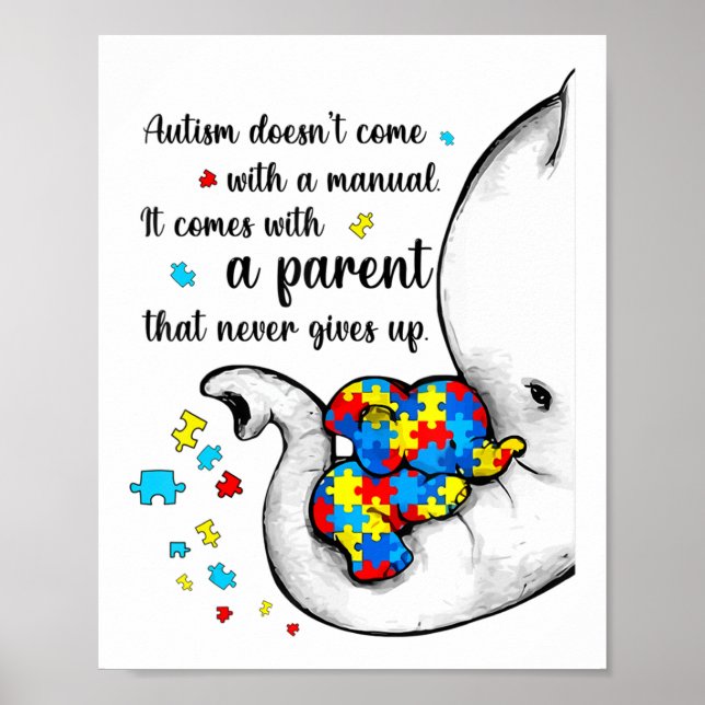 Autism Mamma Shirt Women Autism Awareness Shirts M Poster (Framsidan)