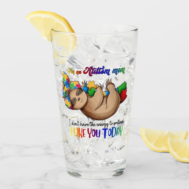 Autism Mamma - Sloth Glaskopp (Framsida Ice)
