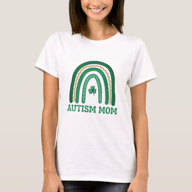 Autism Mamma St. Patrick's Day aware Shirt T Shirt (Framsida)