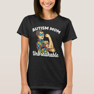 Autism Mamma Stark Osönderbruten Stödpresent T Shirt