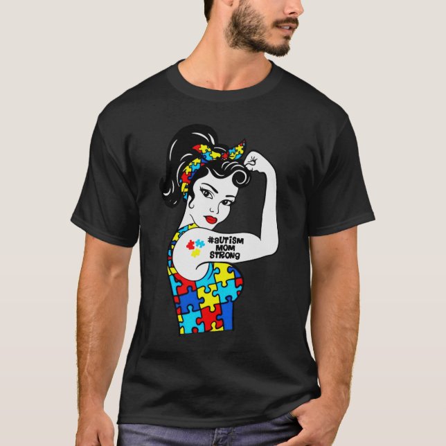 autism mamma stark t shirt (Framsida)