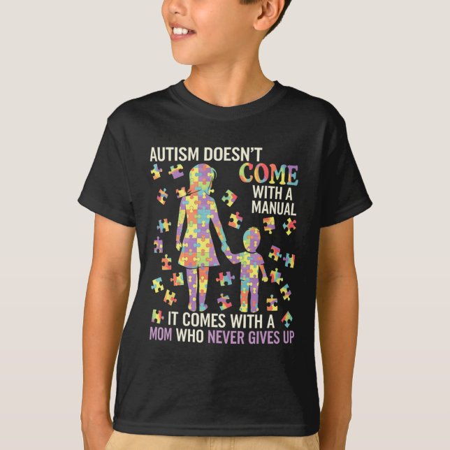 Autism Mamma-stöd för starkt Mor 1 T Shirt (Framsida)