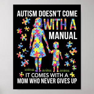 Autism Mamma-stöd till starkt Mor Poster
