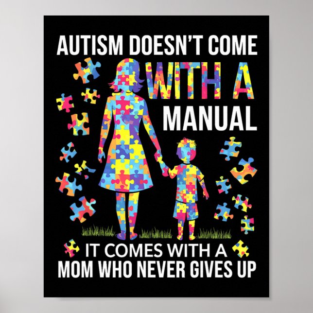 Autism Mamma-stöd till starkt Mor Poster (Framsidan)