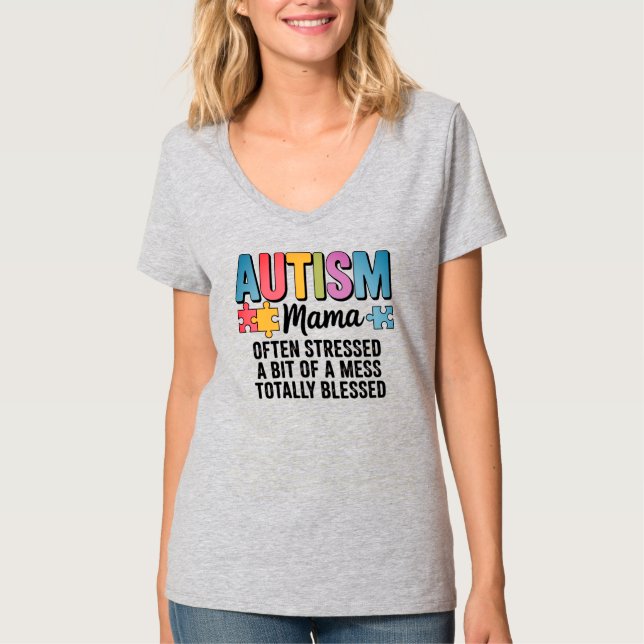 Autism-Mamma T Shirt (Framsida)