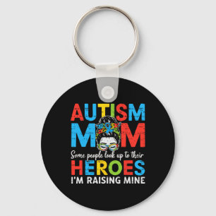 Autism Mamma Uppfostrar Hjälte Roligt Autism Medve Nyckelring