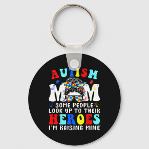 Autism Mamma Uppfostrar Hjälte Rufsigt Upphostad B Nyckelring