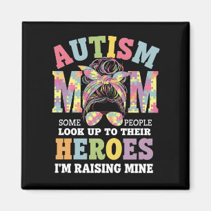Autism Mamma Uppfostrar Hjälte Rufsigt Uppslaget A Magnet