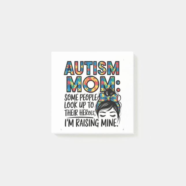 Autism Mamma vissa människor tar hand om sina hjäl Post-it Block (Framsida)