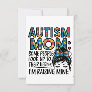 Autism Mamma vissa människor tar hand om sina hjäl Tack Kort
