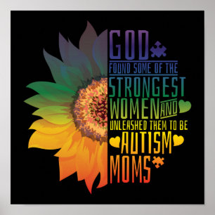 Autism Mamman Mamma, Gud, starkast kvinnor blommar Poster