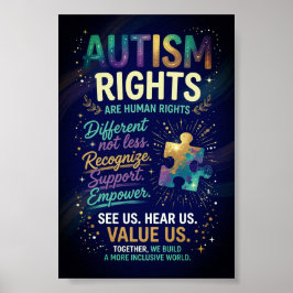 Autism Mänskliga Rättigheter Poster