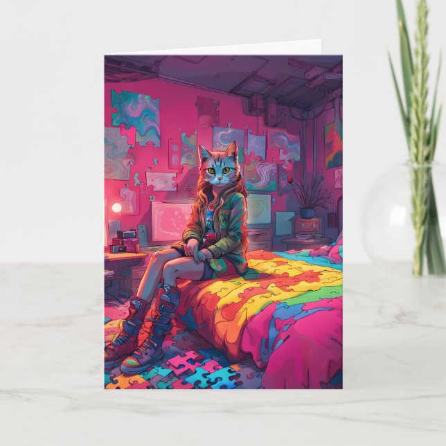 Autism-mappat gratulationskort kort (Framsida)