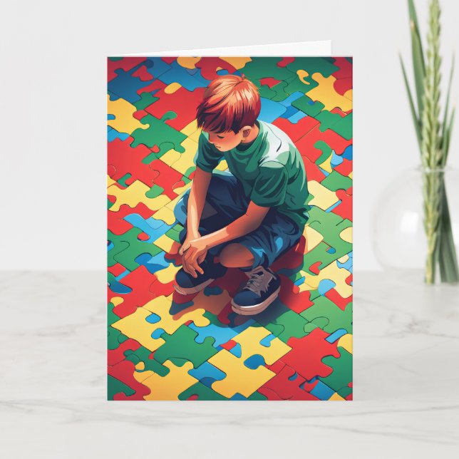 Autism-mappat gratulationskort kort (Framsida)