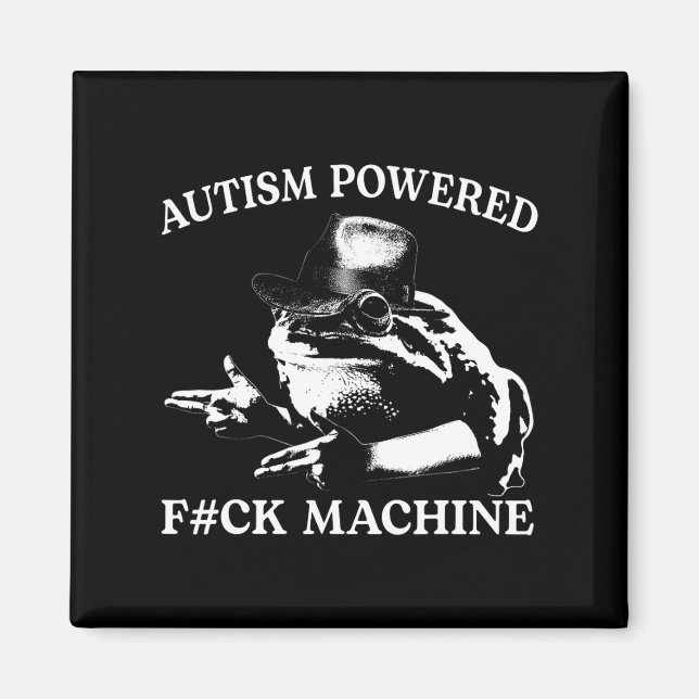 Autism med F#ck Maskin Funny Meme Frog Autist Magnet (Framsidan)