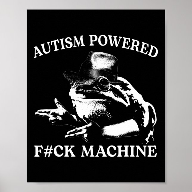 Autism med F#ck Maskin Funny Meme Frog Autist Poster (Framsidan)
