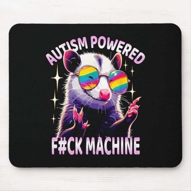 Autism med F#ck Maskin Funny Meme Opossum Aut Musmatta (Framsidan)
