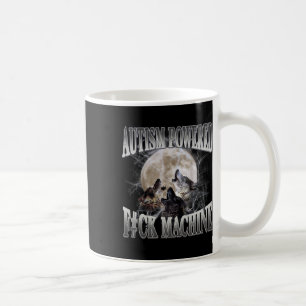 Autism med F#ck Maskin Funny Meme Varg Autist Kaffemugg