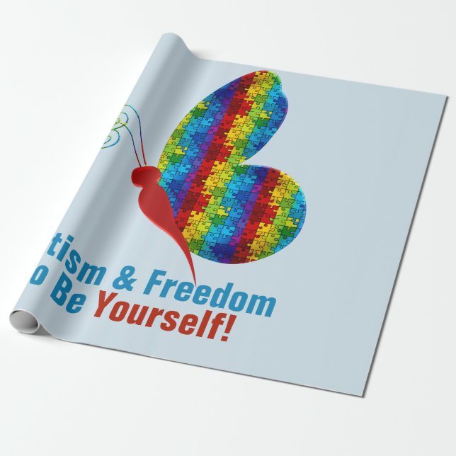 Autism Media: Papper radbrytning av projektionsyta Presentpapper (Utrullad)