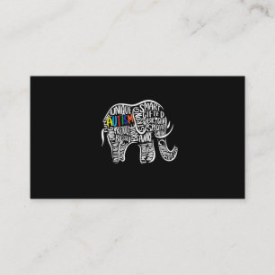 Autism Medvetande Elefant Visitkort