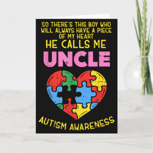 Autism Medvetande Farbror Tröja Pojke Del Av Mitt Kort
