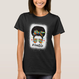 Autism Medvetande Faster Liv Rödig Knut Svarta Kvi T Shirt