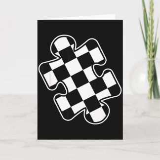 Autism Medvetande Rutig Pusselbit Racingbil G Kort