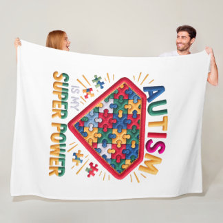 Autism Medvetandesuperhjälte Sköld | Autism Är Min Fleecefilt