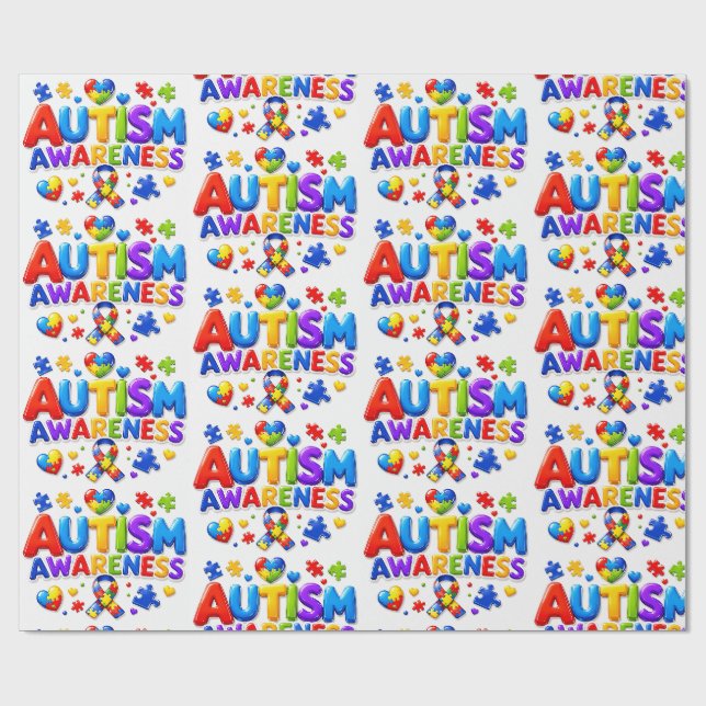 Autism Medveten Inpackningspapper Presentpapper (Platt)
