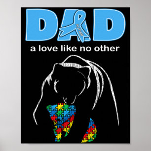 Autism Medveten Pappa Fader Kärlek Stolt Autism So Poster