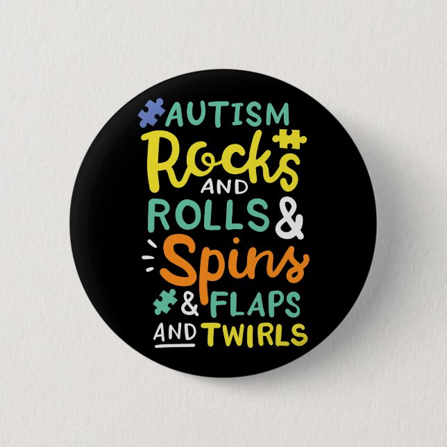 Autism Medvetenhet 3 Knapp (Framsida)