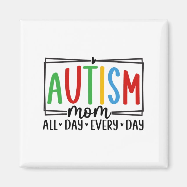Autism Medvetenhet 3 Magnet (Framsidan)