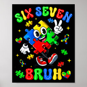 Autism medvetenhet 67 sex sju bruh pussel pojke fl poster
