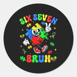 Autism medvetenhet 67 sex sju bruh pussel pojke fl runt klistermärke