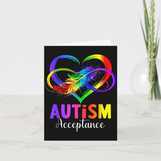 Autism medvetenhet acceptans oändlighetssymbol kort (Framsida)