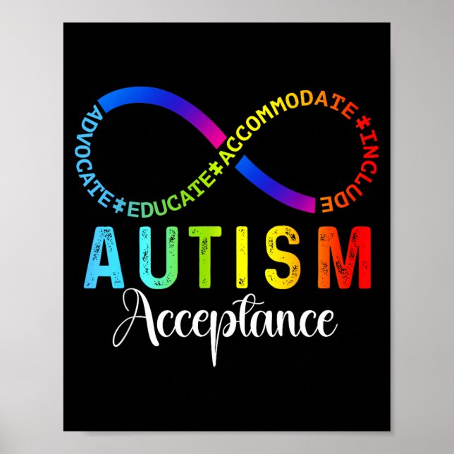 Autism medvetenhet acceptans oändlighetssymbol poster (Framsidan)