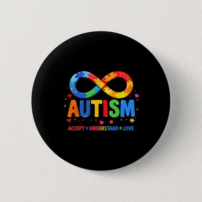 Autism Medvetenhet Acceptera Förstå Kärlek Asd Stö Knapp (Framsida)