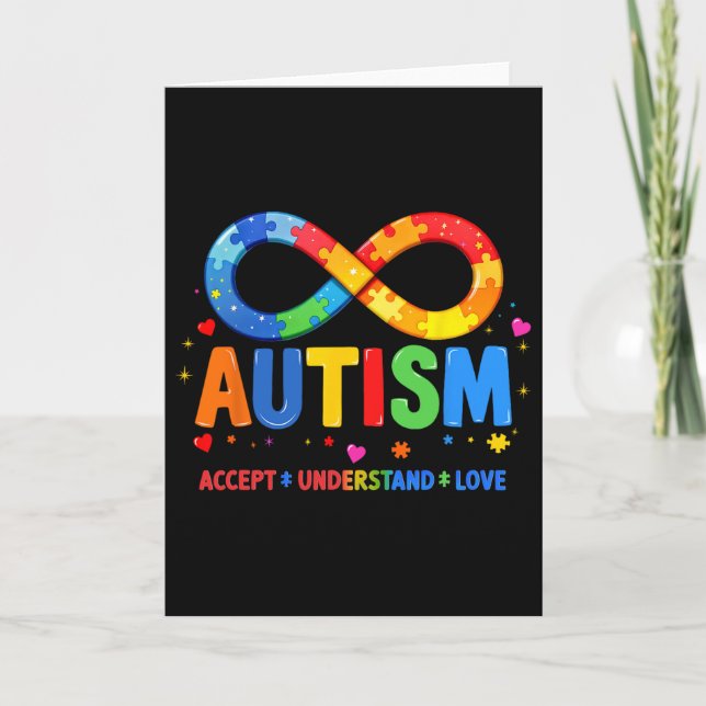 Autism Medvetenhet Acceptera Förstå Kärlek Asd Stö Kort (Framsida)
