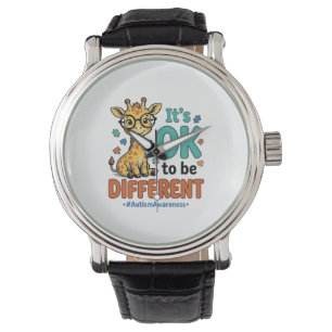 Autism Medvetenhet Annorlunda Giraffe Vintage Tröj Armbandsur