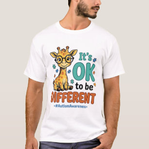 Autism Medvetenhet Annorlunda Giraffe Vintage Tröj T Shirt