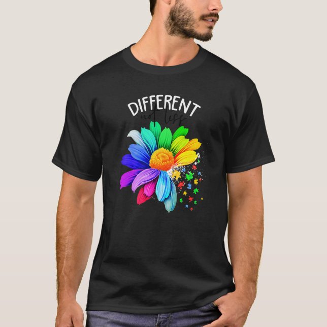 Autism Medvetenhet Annorlunda Inte Mindre Autistis T Shirt (Framsida)