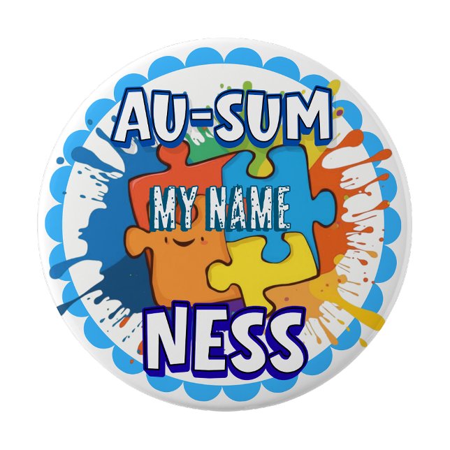 Autism Medvetenhet Ausomeness nål märke (Autism Awareness Ausomeness pin badge)