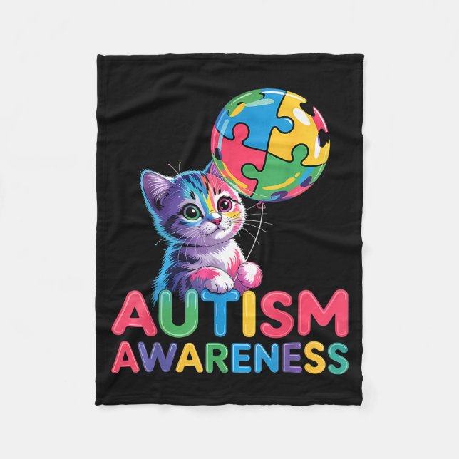 Autism medvetenhet autistisk  fleecefilt (Framsidan)