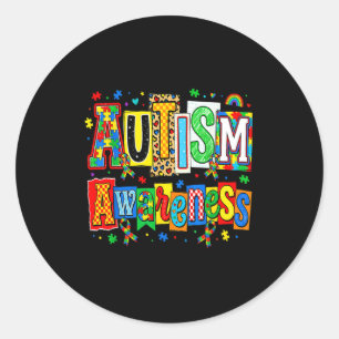 Autism medvetenhet band puzzle autism stöd runt klistermärke