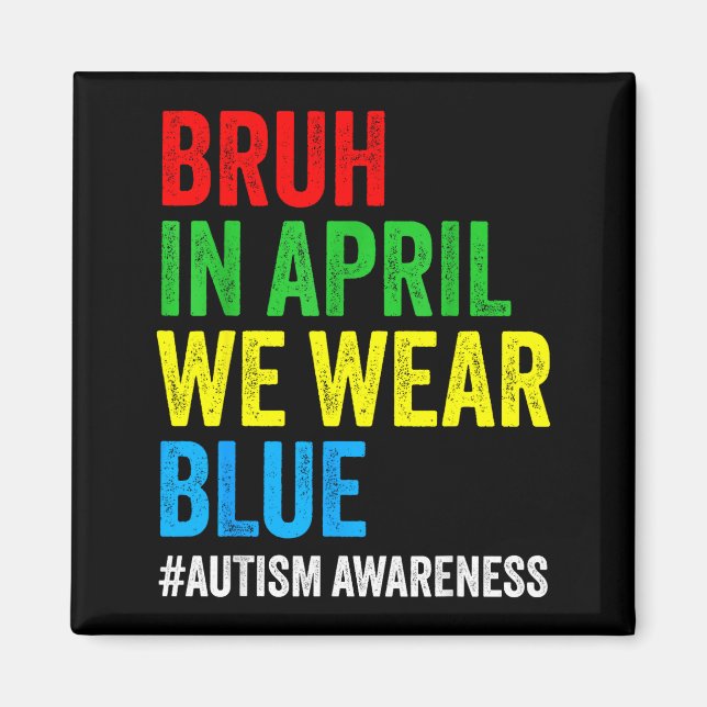 Autism medvetenhet barn pojkar bruh i april bär bl magnet (Framsidan)