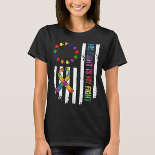 Autism Medvetenhet Betsy Ross Flagga Hans Kamp är T Shirt