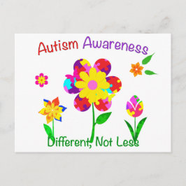 Autism Medvetenhet Blommor Vykort