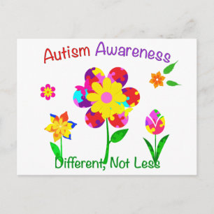 Autism Medvetenhet Blommor Vykort