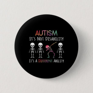 Autism Medvetenhet Dabbing Skull Autism - inte A d Knapp